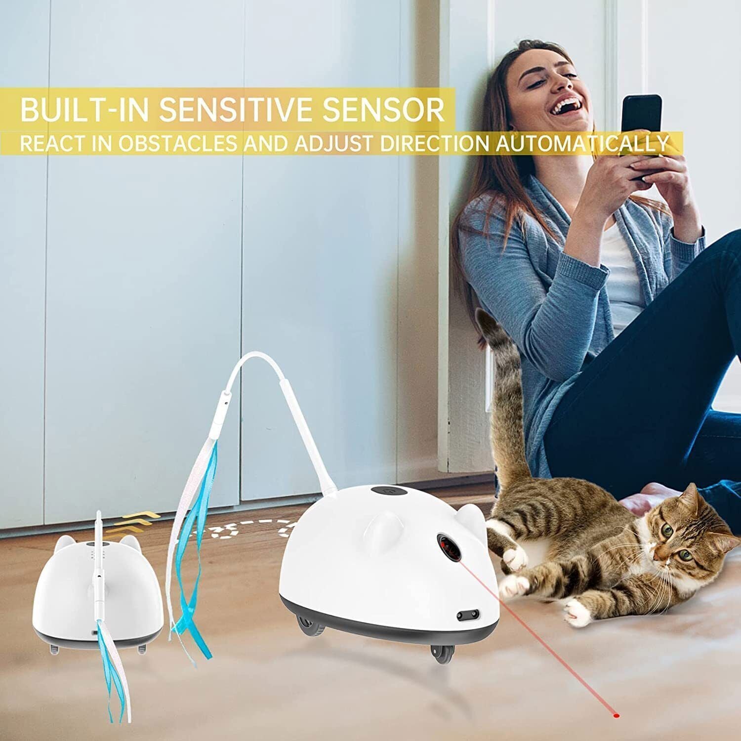 Interactive Cat Toys for Indoor Cats Electronic Cat Exercise Toys Cat Mouse Toys